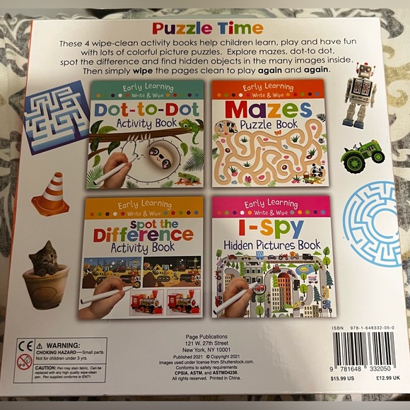 EARLY LEARNING WRITE & WIPE “PUZZLE TIME” BOXED SET Lift-Flap & Wipe - Picture 7 of 8